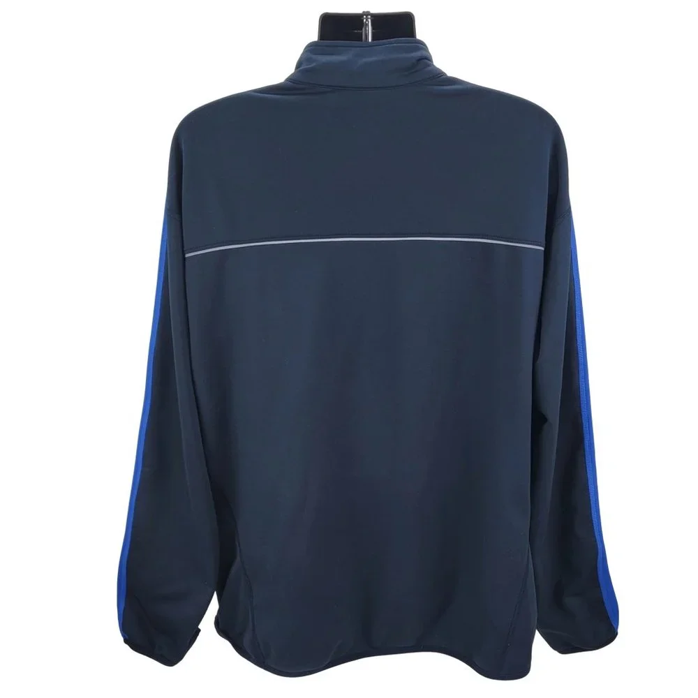 Nike Running Jacket Mens XXL Cold Weather Thermal Full Zip Thumb Holes Navy Blue